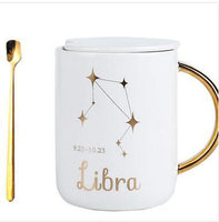 Cuchara de cerámica del regalo de la taza de la flor asada de 12 constelaciones