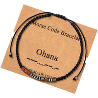 Pulsera de código Morse cuentas de madera de cálculo biliar negro