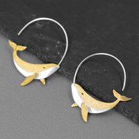 Boucles d'oreilles baleine Kunpeng, conception artistique naturelle simple