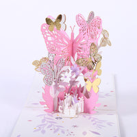 Tarjeta emergente del día de la madre con mariposas de colores