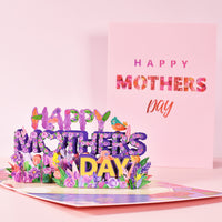 Tarjeta emergente del día de la madre con mariposas de colores