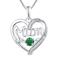 Collier cœur pulsatile en argent S925 pour maman, cadeau de fête des mères, pierres de naissance, pendentif intelligent