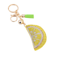 Bling Crystal Lemon Tassel Keychain
