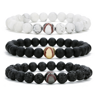 Pulseras de béisbol y piedras naturales