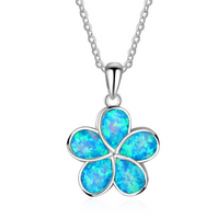 Collar con colgante de tortuga marina de ópalo azul relleno de plata de moda para mujer, regalo de joyería de playa de océano de boda Animal femenino