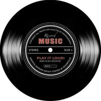 Vinyl Record Print Round Floor Mat