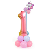 Unicorn Gradient Rainbow Number Balloons
