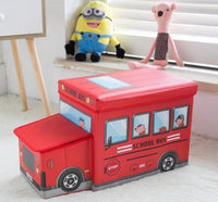Tabouret de rangement pour coffre à jouets de police de camion de pompiers d'autobus scolaire