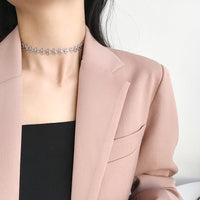 Corea del Sur versión S925 plata esterlina moda temperamento tendencia Lucky Chic trébol de cuatro hojas gargantilla collar