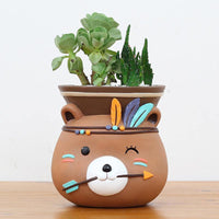 Tribal Woodland Animal Shape Wall Mounted Planters