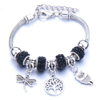 Pulseras con dijes de cuentas grandes