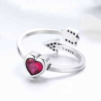 Anillo De Plata De Ley Con Corazón Femenino Puede Ser Anverso Y Trasero.
