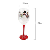 Verres à vin de Noël peints à la main