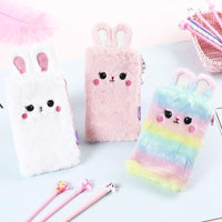 Plush Bunny Ears Zipper Pouch
