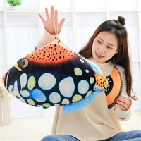 Oreillers décoratifs en peluche d'impression 3D de tortue de mer de poissons tropicaux