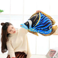 Oreillers décoratifs en peluche d'impression 3D de tortue de mer de poissons tropicaux