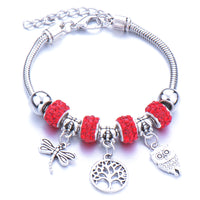 Pulseras con dijes de cuentas grandes