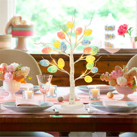 Décoration de pâques 60cm bouleau maison oeuf de pâques lumière LED cadeau printemps fête ornements de table lumière fête de pâques cadeaux pour enfants