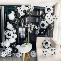Diseño de escena, decoración de fondo, traje combinado de globo de látex de fútbol