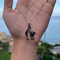 Collier mère et enfant en acier inoxydable, pendentif amour maman fils fille, cadeaux de famille