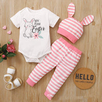 Tenue barboteuse de Pâques pour bébé (3 pièces)
