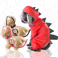 Imperméable à quatre pattes dinosaure transparent pour chien