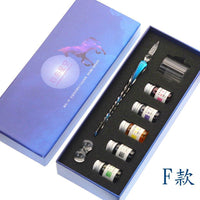 Glass Calligraphy Dip Pen & Ink Set