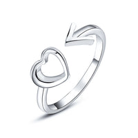 Arrow Heart Adjustable Ring
