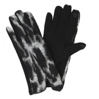 Grey Leopard Print Winter Accessories