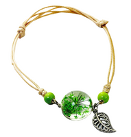 Bracelets à breloques en fleurs séchées et en résine