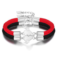 Bracelets de couple coeur aile d'ange