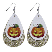 Halloween Print Leather Drop Earrings