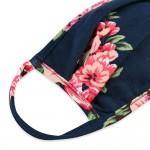 Floral Print Pleated T-Shirt Cloth Face Mask