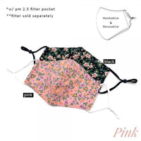 Floral Print Face Mask with Filter Pocket