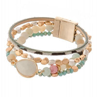 Semi Precious Beaded Magnetic Clasp Bracelets