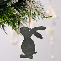 Wooden Rabbit Easter Pendant Ornament