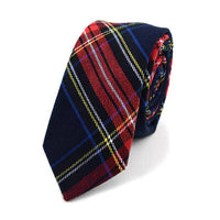 Red Plaid Flannel Cotton Slim Ties