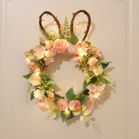 Couronne de Simulation d'œuf de pâques, chrysanthème de pâques, modélisation de lapin, pendentif décoratif
