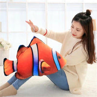 Oreillers décoratifs en peluche d'impression 3D de tortue de mer de poissons tropicaux