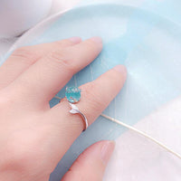 Bague queue de sirène en cristal bleu