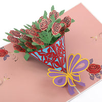 Tarjeta emergente del día de la madre con mariposas de colores