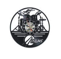 Horloge murale pour disque vinyle batterie et guitare