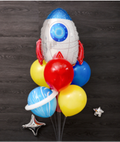 Globos de decoración de cumpleaños con tema espacial de cielo estrellado