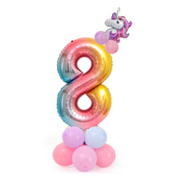 Unicorn Gradient Rainbow Number Balloons