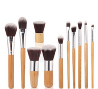 Poignée en bambou pinceau de maquillage pôle en bambou pinceaux de maquillage costume pôle en bambou avec sac de qualité supérieure