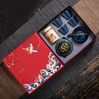 Juego de té de cerámica Kung Fu, conjunto con caja de regalo, regalo pequeño de negocios