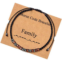 Pulsera de código Morse cuentas de madera de cálculo biliar negro