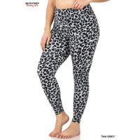 Grey Leopard Print Leggings