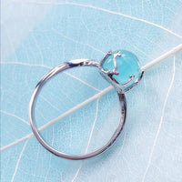 Bague queue de sirène en cristal bleu