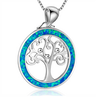 Collar con colgante de tortuga marina de ópalo azul relleno de plata de moda para mujer, regalo de joyería de playa de océano de boda Animal femenino